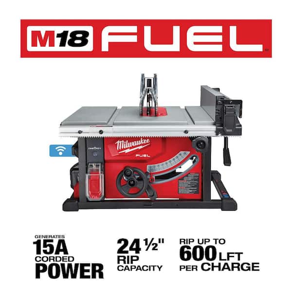 M18 FUEL ONE-KEY 18- volt Lithium-Ion Brushless Cordless 8-1/4 in. Table Saw Kit W/(1) 12.0Ah Battery & Rapid Charger