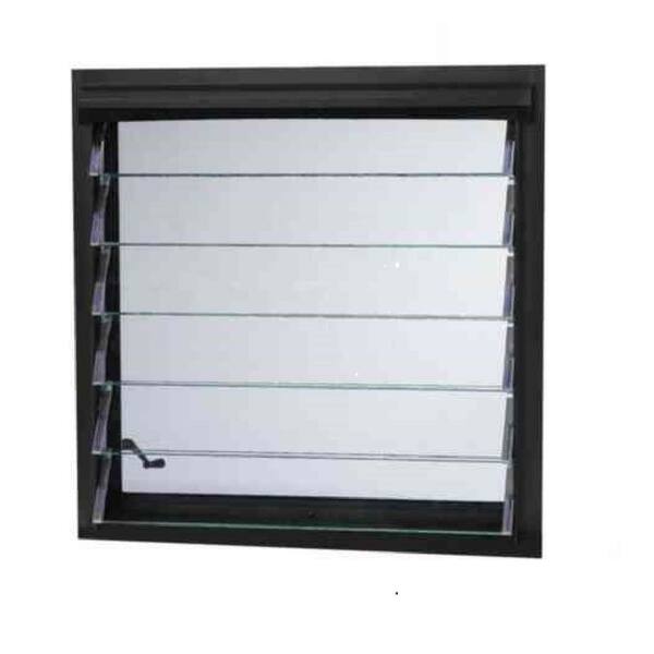 TAFCO WINDOWS 23 in. x 33.875 in. Jalousie Utility Louver Aluminum Screen Window - Bronze
