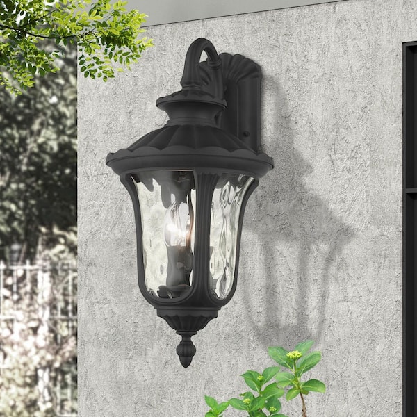 AVIANCE LIGHTING Whitingham 3 Light Textured Black Outdoor Wall Lantern