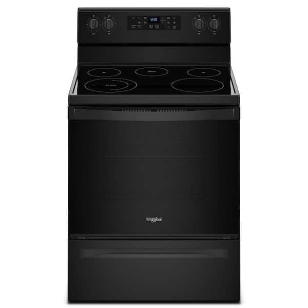 Whirlpool 5.3 cu. ft. Electric Range with Steam Clean and 5 Elements in Black