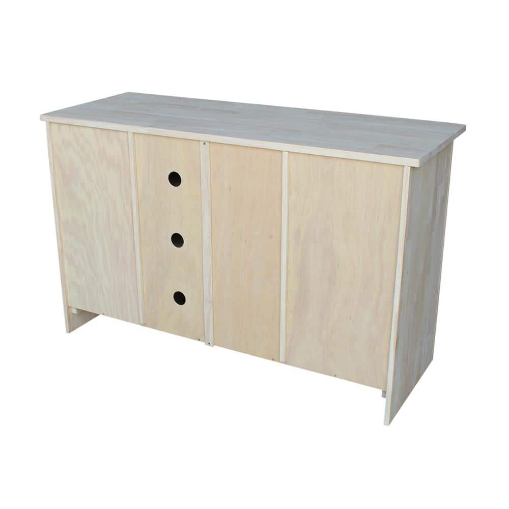 Elegant Parawood 51'' Gray TV Stand with Adjustable Cabinet Shelves