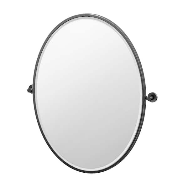 Beveled Edge Bathroom Vanity Mirror, Black Framed Oval Vanity Mirror