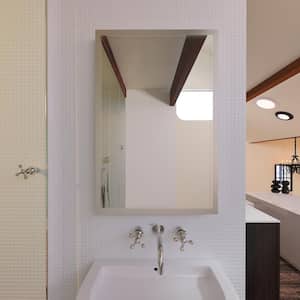 Nuova 24 in. W x 36 in. H Framed Rectangular Bathroom Vanity Mirror in Polished Chrome