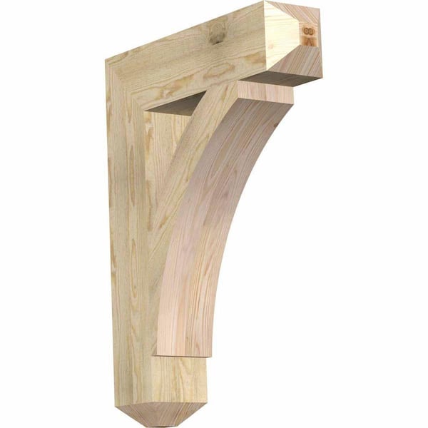 Ekena Millwork 6 in. x 34 in. x 26 in. Douglas Fir Thorton Craftsman Rough Sawn Bracket