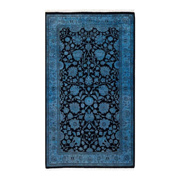 Chloe & Olivia Home Overdyed Blue 3 ft. 1 in. x 5 ft. 5 in. Wool