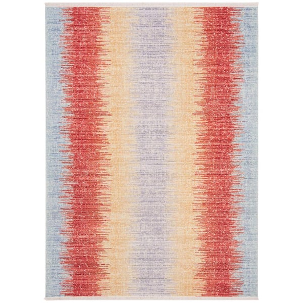 Windsor 4 ft. x 6 ft. Yellow/Purple Gradient Striped Area Rug