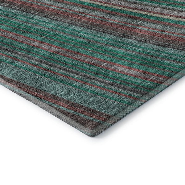 Mayfield Premium Machine Washable Abstract AMF981 Emerald 10 ft. x 14 ft. Area Rug