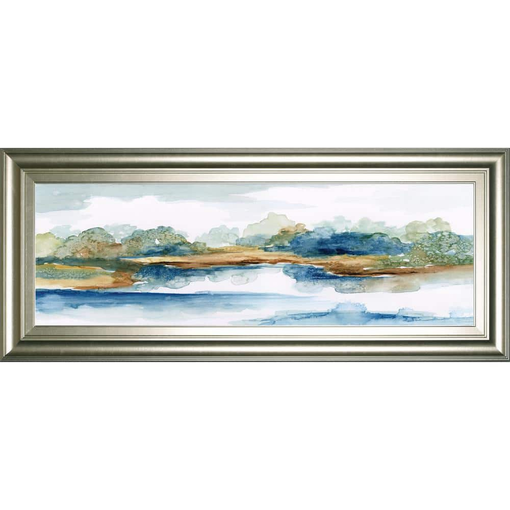 Classy Art Blue Serenity By Nan Framed Print Abstract Wall Art 42 in. x  18 in. 1938 - The Home Depot