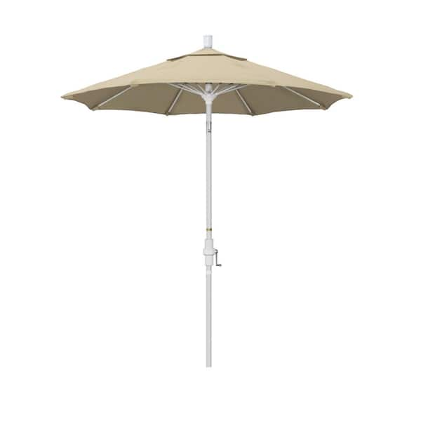 California Umbrella 7.5 ft. Matted White Aluminum Market Collar Tilt ...