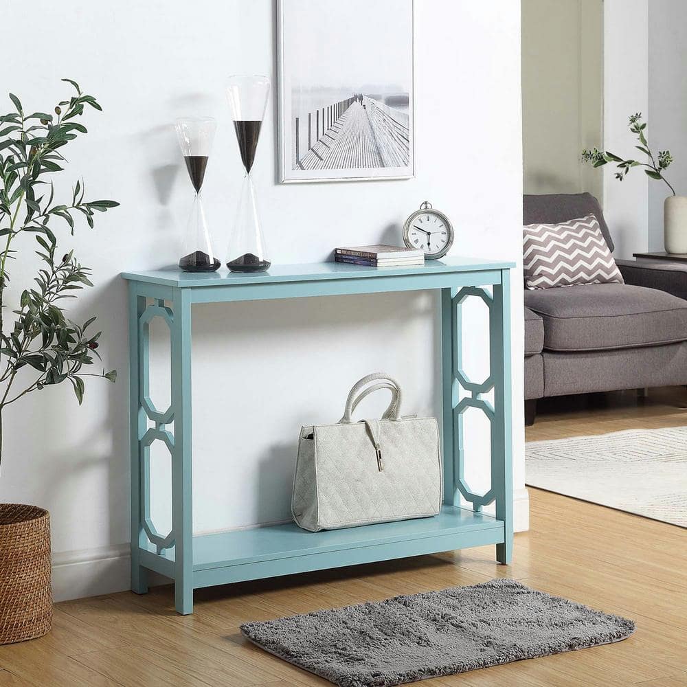 Omega Sea Foam Blue 40" Contemporary Console Table with Storage