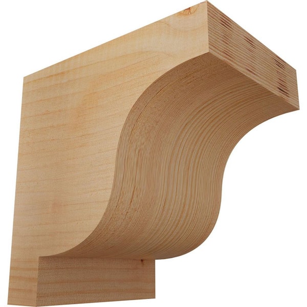 Ekena Millwork 5-1/2 in. x 8 in. x 8 in. Douglas Fir Newport Smooth Corbel