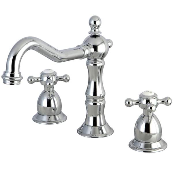 Kingston Brass Heritage 8 in. Widespread 2-Handle Bathroom Faucet in Polished Chrome