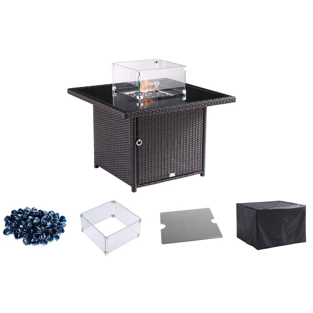 Oakville Furniture Hudson 36 in. Square Outdoor Brown Wicker Aluminum