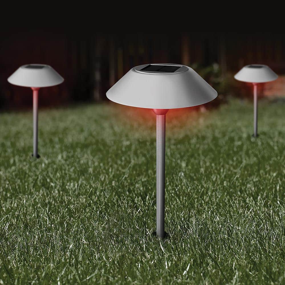 Feit Brushed Nickel Solar Powered LED Pathway Light with Dusk to Dawn