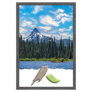 Size 24 in. x 36 in. Pinstripe Plank Grey Thin Picture Frame Opening