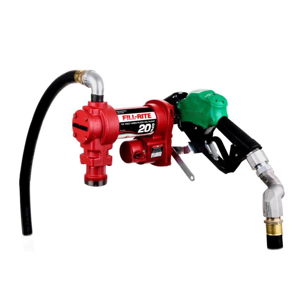 FILL-RITE 12-Volt 8 GPM 1/6 HP Portable Fuel Transfer Utility Pump with  Nozzle, Suction Pipe and 8 in. Hose RD812NP - The Home Depot