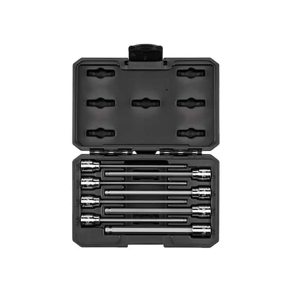 3/8 Inch Drive Long Ball End Hex Bit Socket Set with Case, 8-Piece (1/8-3/8 in. )