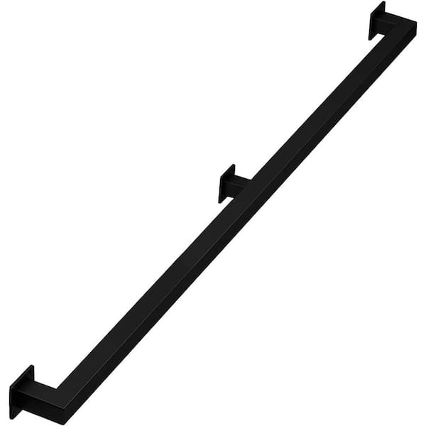 6 ft. Black Staircase Handrail for Indoor Stairs for Bars Lofts Kindergarten Guardrail Corridor (1-pack)