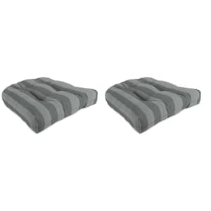 18 in. L x 18 in. W x 4 in. T Outdoor Square Wicker Seat Cushion in Conway Smoke (2-Pack)