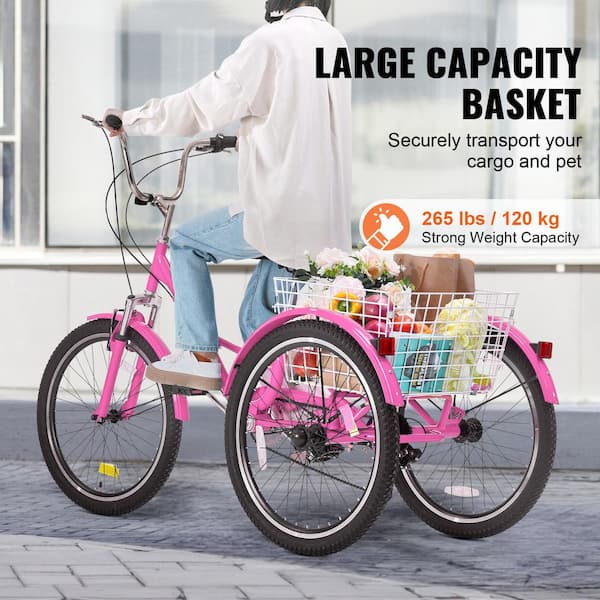 SKYSHALO Folding Adult Tricycle, 26 in. 7-Speed Adult Folding