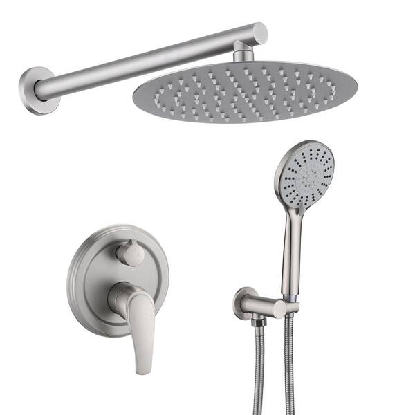 Aosspy 5Spray Patterns with 2.5 GPM 10 in. Showerhead Wall Mounted