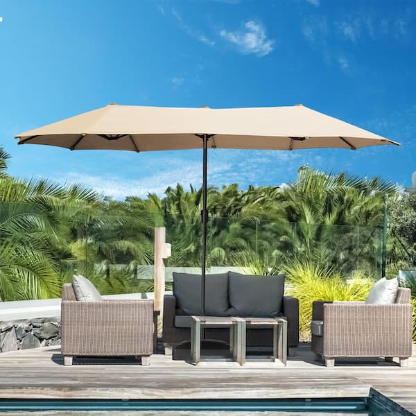 SUNRINX 13 ft. Market Double-Sided Rectangular Patio