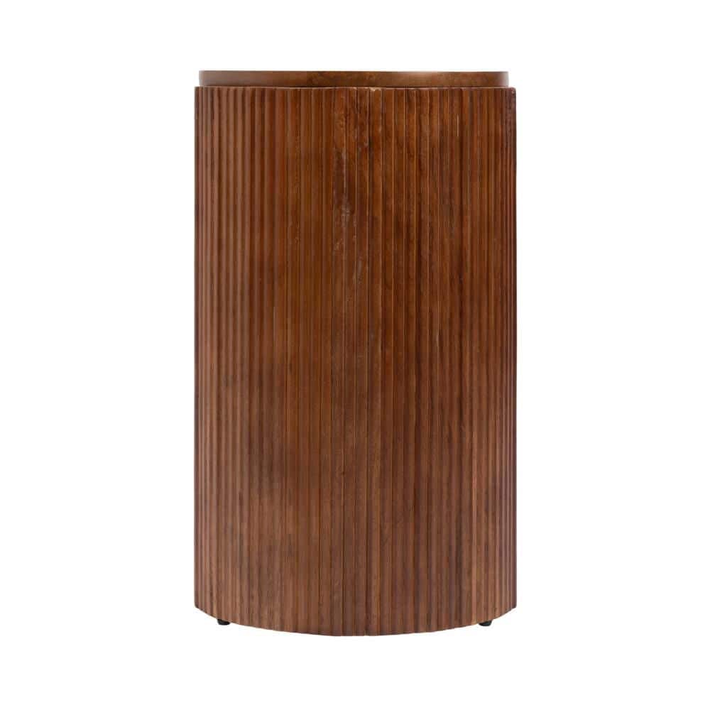 Cakora 22 in. Walnut Brown Oval Solid Wood End Table - thumbnail 8