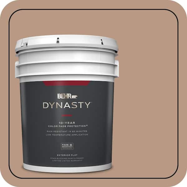 BEHR DYNASTY 5 gal. #250F-4 Stone Brown Flat Exterior Stain-Blocking Paint & Primer