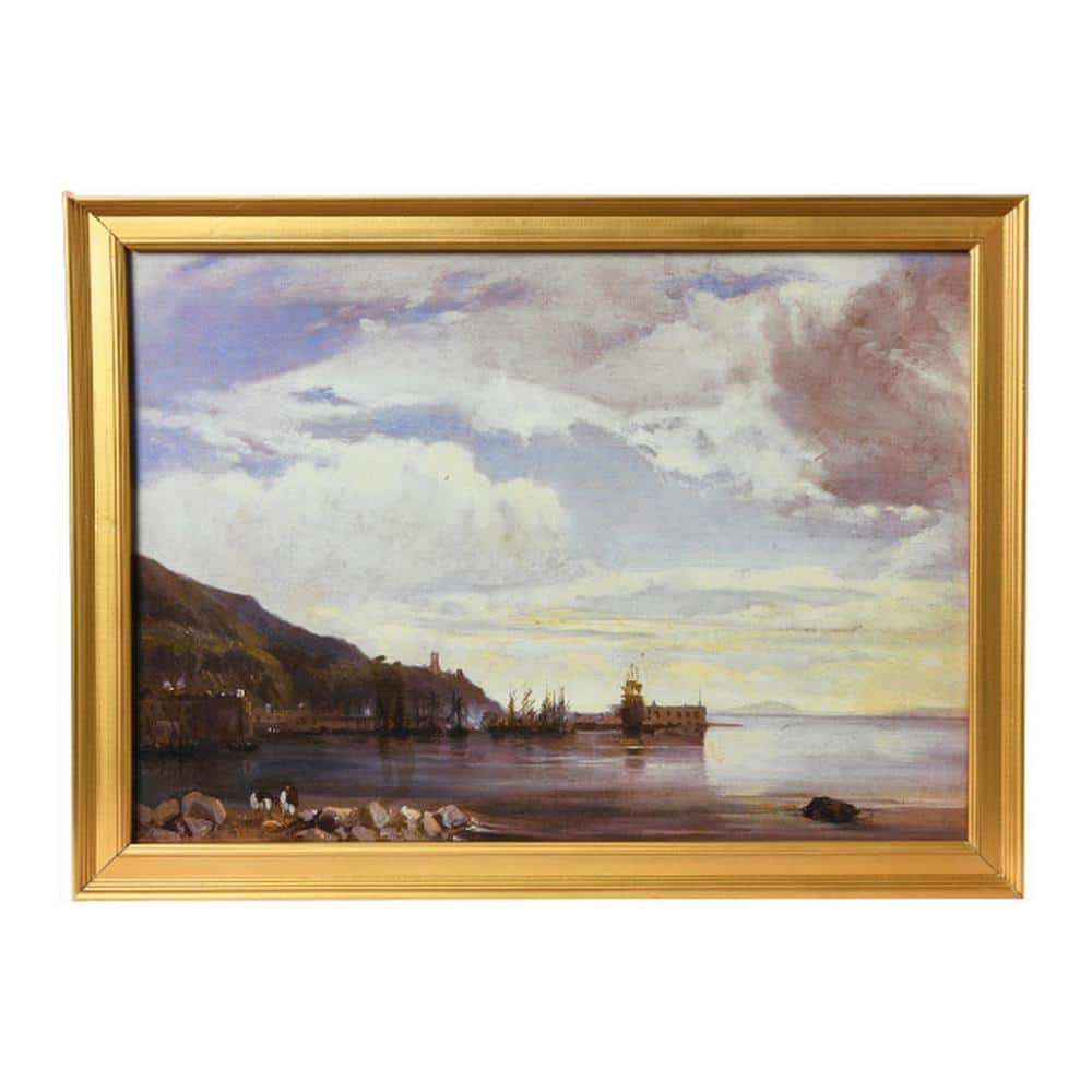 Storied Home Watercolor Seascape Framed Graphic Nature Art Print 20 in. x 26 in.
