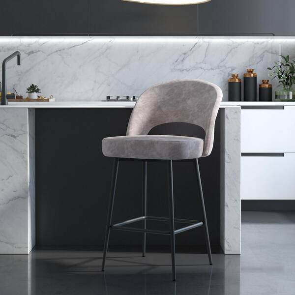 velvet upholstered counter stools