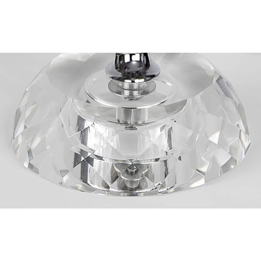 Set of 2 White Crystal Table Lamps with Drum Shades
