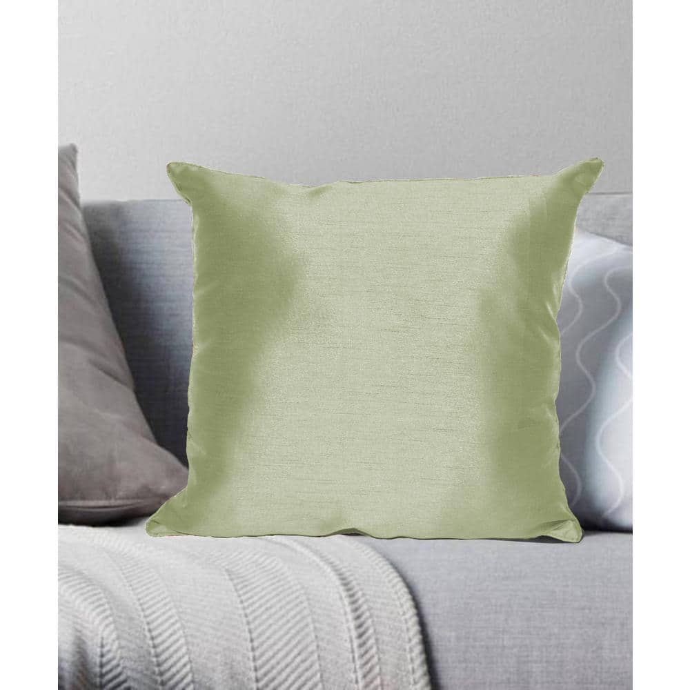 Faux Silk Decorative Pillow Standard In Solid Lime 60353 The Home Depot   Throw Pillows 60353 64 1000 