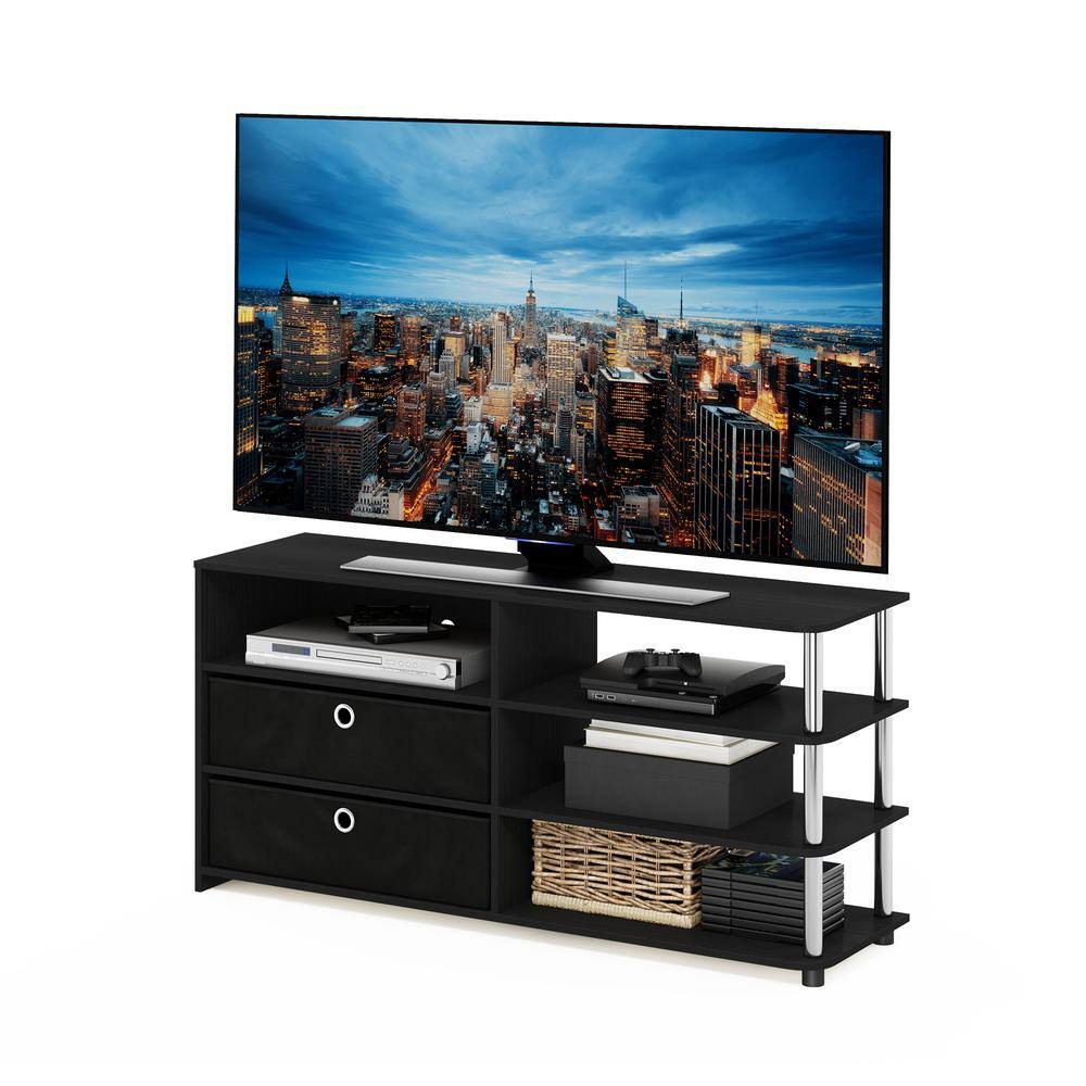 Americano 55" Simple Modern TV Stand with Stainless Steel Accents