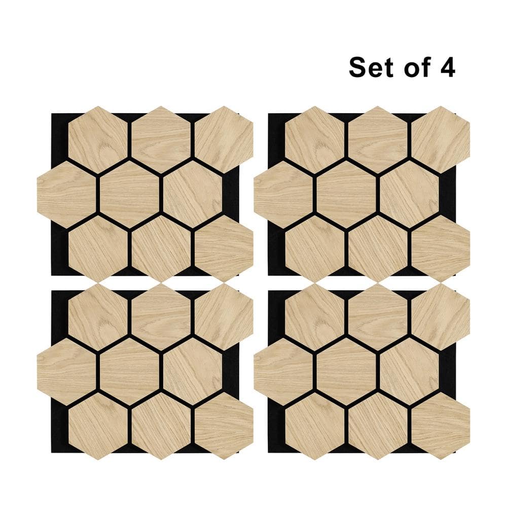 White Oak 0.7 in. x 1.99 ft. x 2.42 ft. Natural Wood Veneer MDF Acoustic Wa