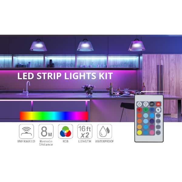 WBM Smart Multi-Color LED Strips Lights Kit, Durable, RF Remote Control (2X5M) (Pack of 3)