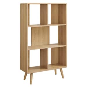 Transmit 52.5 in. Tall Oak Particle Board 5 Shelf Standard Bookcase