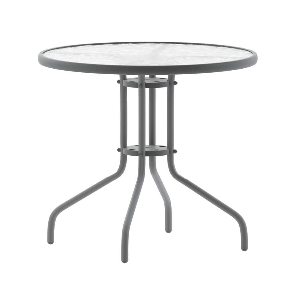 Carnegy Avenue Silver Round Steel Outdoor Side Table CGATLH520748CL