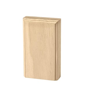 Base Trim Block - 4.5 in. x 2.75 in. x 1 in. - Sanded Unfinished Pine, No Mitering - DIY Designer Home Decorative Accent