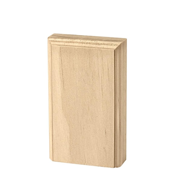 Waddell Base Trim Block - 4.5 in. x 2.75 in. x 1 in. - Sanded Unfinished Pine, No Mitering - DIY Designer Home Decorative Accent