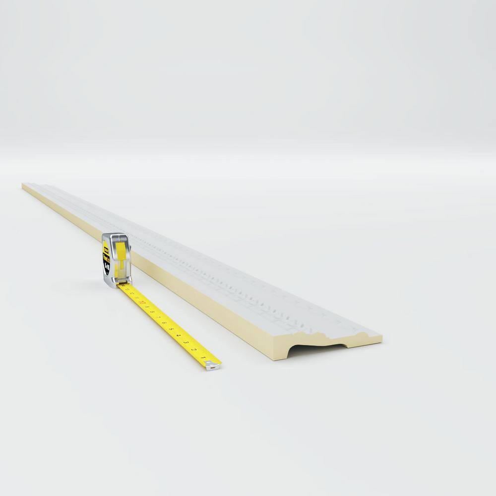 Primed White Polyurethane Crown Moulding with Geometric Design