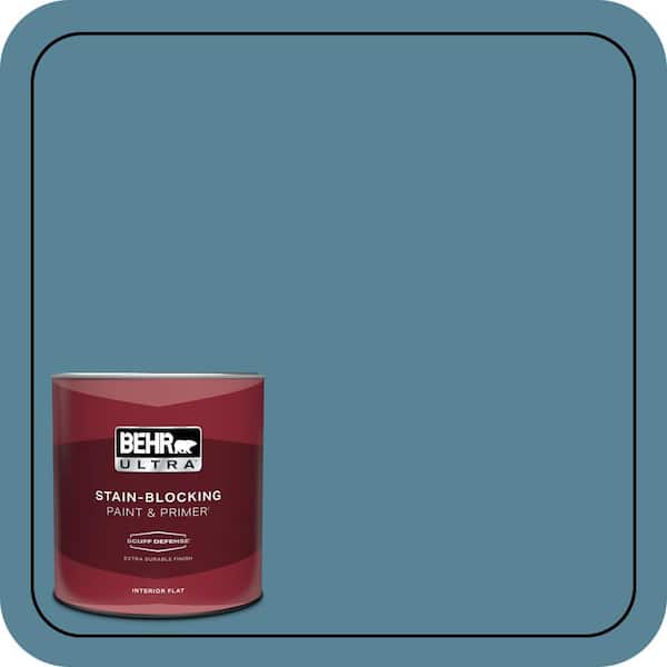 BEHR ULTRA 1 qt. #S480-5 Blue Moon Bay Extra Durable Flat Interior Paint & Primer