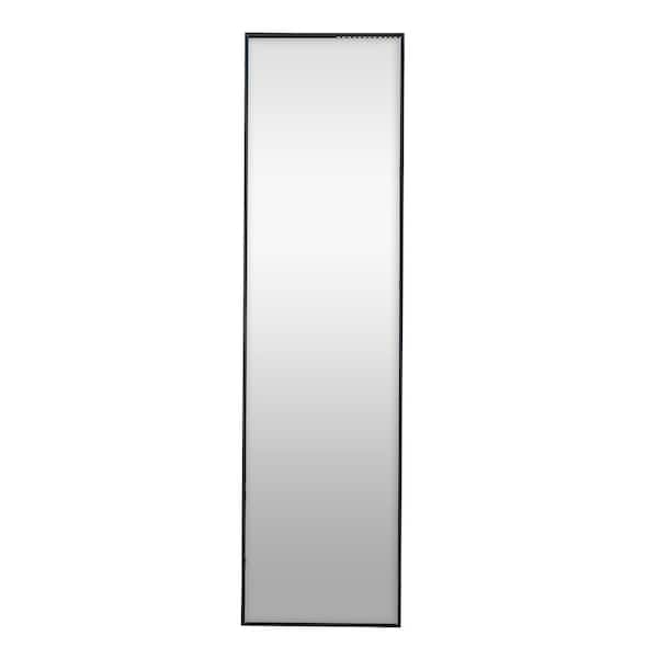 Unbranded 15.7 in. W x 59 in. H Modern Rectangular Aluminum Framed Wall Bathroom Vanity Mirror in Black