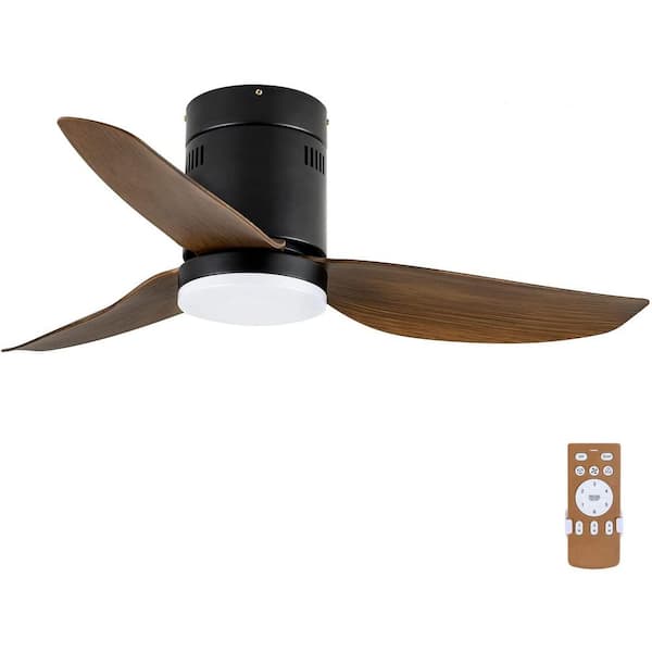 mieres Jules 40 in. Integrated LED Indoor Light Brown Smart Ceiling Fan with Light Kit and Remote Control