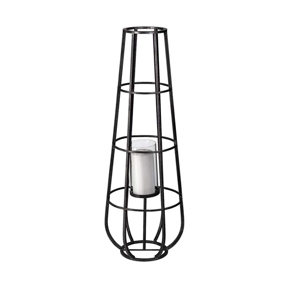 Zain I Rustic Brown Wood and Metal Hanging Lantern