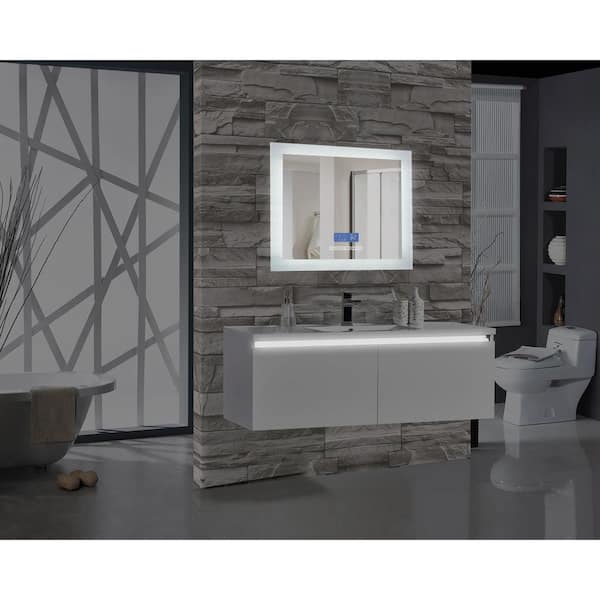 MTD Vanities Encore BLU102 36 in. W x 27 in. H Rectangular LED Illuminated Bathroom Mirror with Bluetooth Audio Speakers