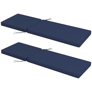 72 in. x 21 in. Replacement Outdoor Chaise Lounge Cushion in Navy Blue