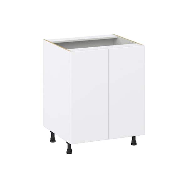Timberline 27 in. W x 24 in. D x 34.5 in. H Assembled Slab Sink Base Kitchen Cabinet in Bright White