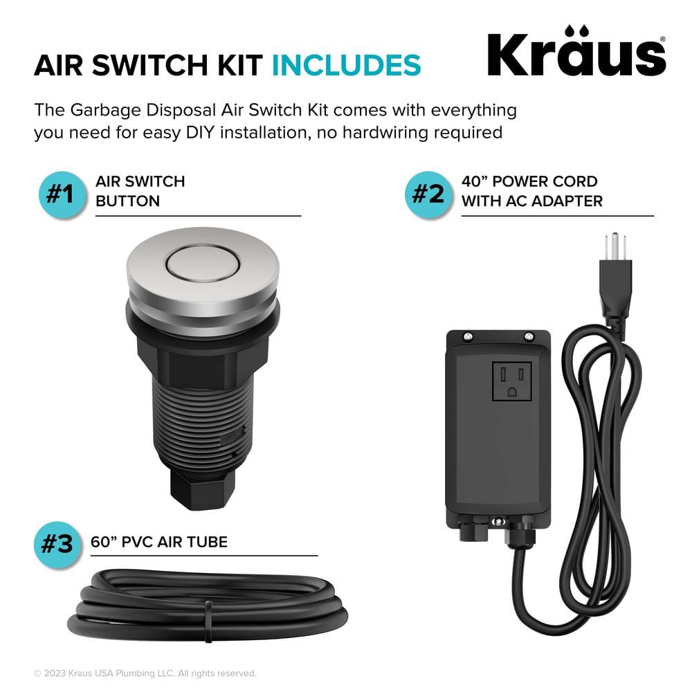 Spot-Free Stainless Steel Garbage Disposal Air Switch Kit