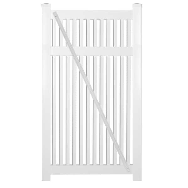 Weatherables Williamsport 5 ft. W x 5 ft. H White Vinyl Pool Fence Gate Kit Includes Gate Hardware