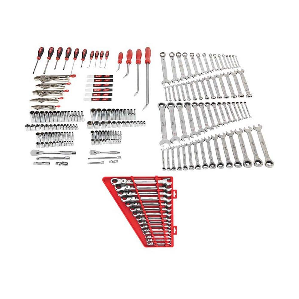 Milwaukee Mechanics Tool Set with 144-Position Flex-Head Ratcheting ...